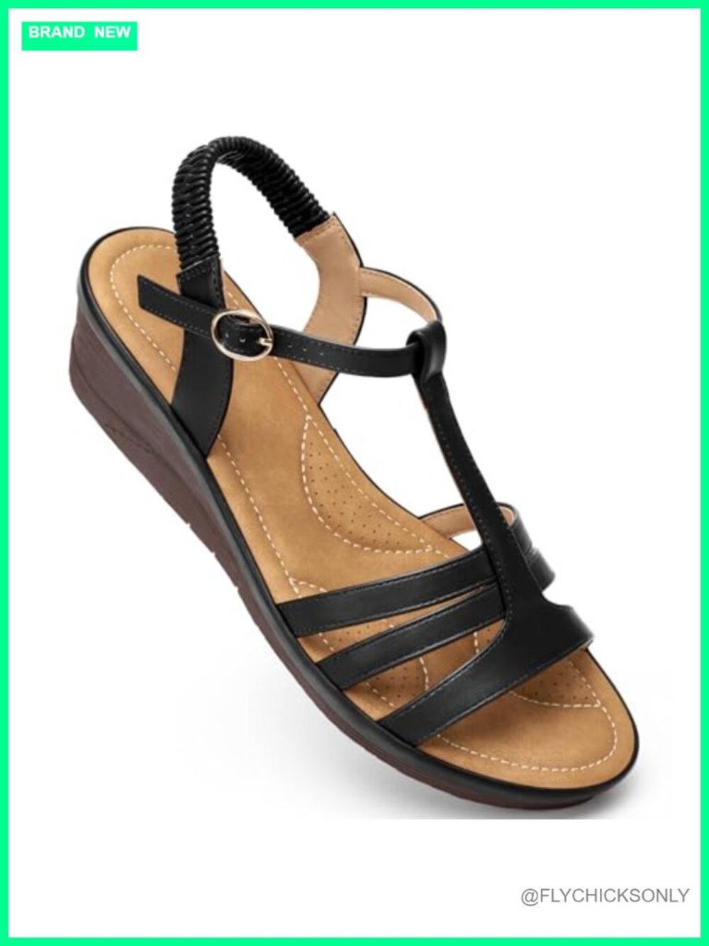 Wedge Sandals for Women Faux Leather Open Toe Platform Summer Walking Shoes